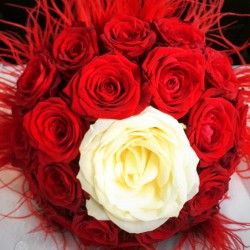 bouquet rond rouge